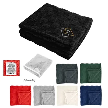 rPET Checkered Sherpa Blanket - 280 GSM