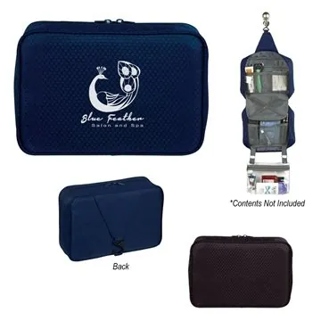 Image of 50 Custom Honeycomb Hanging Toiletry Bag - Ripstop Nylon & ...