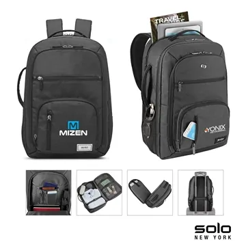 Image of 3 Custom Solo NY Grand Travel TSA Backpack - 17.3" Laptop & ...