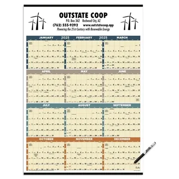 Image of 50 Promotional Time Management Span-A-Year (Laminated w/Marker) - ...