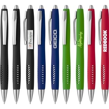 Image of 100 Customized Magnolia Soft Touch Ballpoint Pen - Ergonomic & ...
