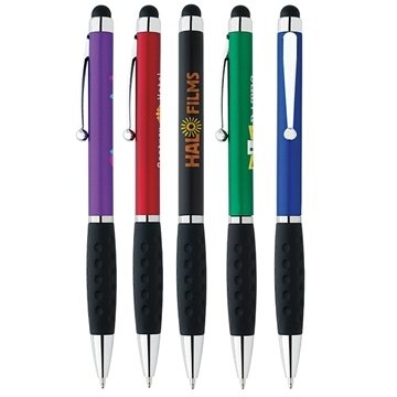 Image of 300 Custom Stylus Grip Pen - Chrome & Tungsten