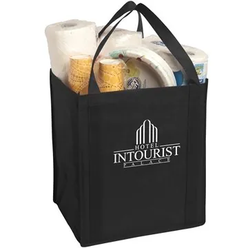 Image of 150 Promotional Large Non-Woven Grocery Tote - Reinforced Handles