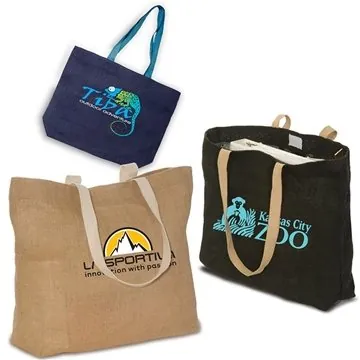 Image of 100 Customized Eco-Green Jute Tote Bag - Renewable Fiber & ...