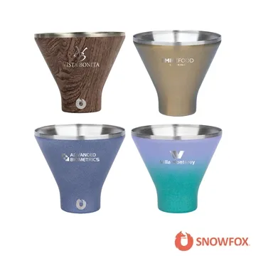 Image of 12 Custom Snowfox 8 oz Shimmer Finish Vacuum Insulated Martini Cup ...