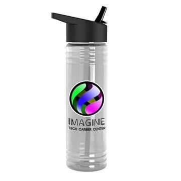 Image of 200 Promotional 24 oz Slim Fit Bottle With Flip Straw - Digital - ...