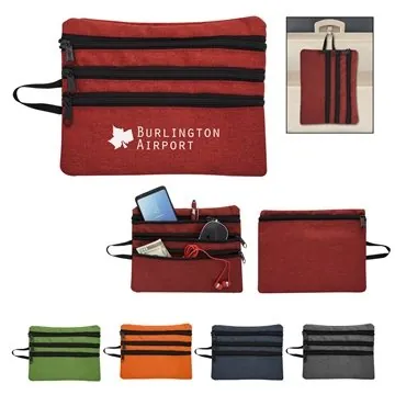 Image of 100 Custom Heathered Tech Accessory Travel Bag - Ripstop & ...