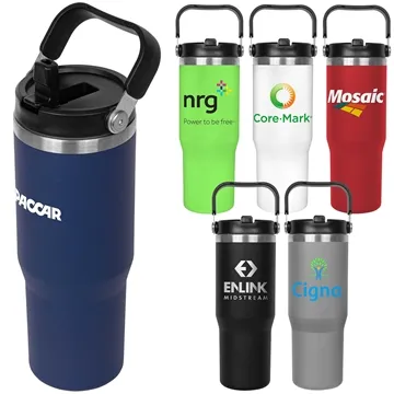 Image of 50 Custom 30 oz Stainless Steel Insulated Mug with Handle and ...