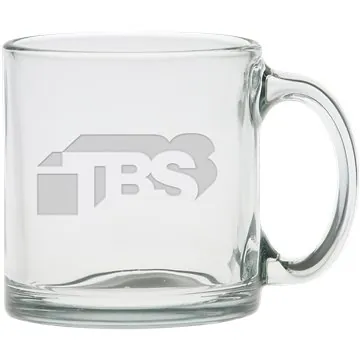 Image of 18 Custom 13 oz Clear Glass Coffee Mug - Deep Etched