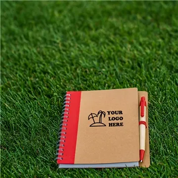 Image of 100 Custom 5" x 7" Eco-Friendly Spiral Notebook with Pen - ...