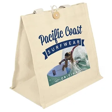 Image of 150 Customized Aurora Tote - Cotton & Button Closure