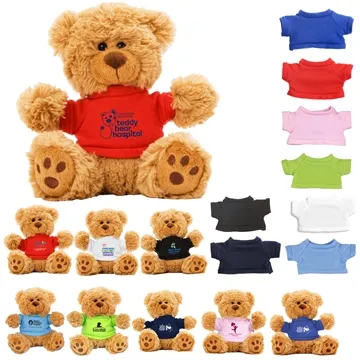 Image of 50 Customized "TED T. BEAR" 6" Plush Teddy Bear With Choice of ...