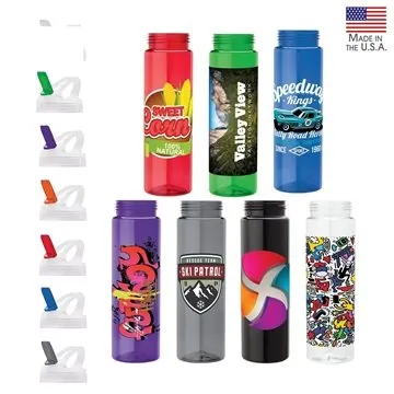 150 Customized Newport 25 oz PET Bottle with Flip Spout - USA Made ...