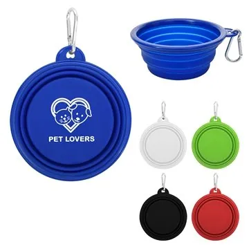 Image of 100 Promotional Collapsible Pet Bowl - Silicone & Portable