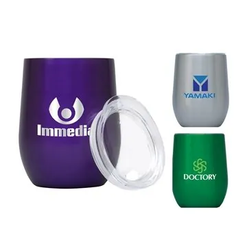 Image of 24 Custom Maxwell 12 oz Double Wall, Stainless Steel Vacuum Wine ...