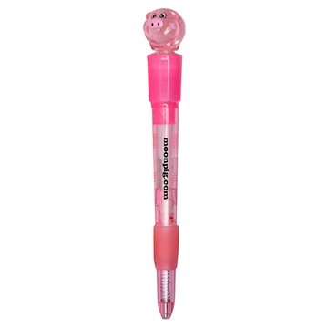 Image of 150 Promotional Ballpoint Light Up Pig Pen - Twist Action