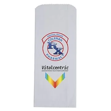 Image of 500 Customized White Pharmacy Bag ColorVista - Gusseted