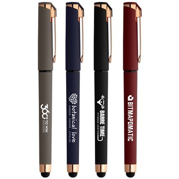 Image of 250 Promotional Islander Softy Rose Gold Gel Pen w/ Stylus - ...