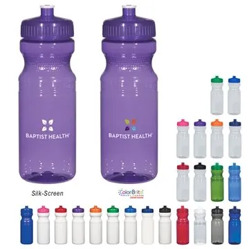 Image of 100 Custom 24 oz Poly-Clear Fitness Bottle - BPA Free & USA Made