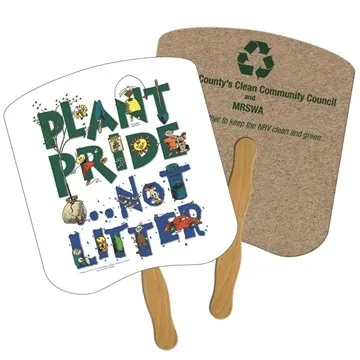 Image of 250 Customized Breadslice Recycled Hand Fan - UV Coated & ...