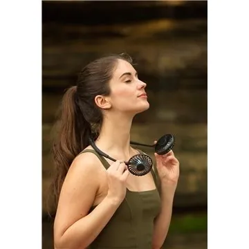 Image of 25 Promotional Dual Breeze Hands-Free Neck Fan with Mood Light - ...