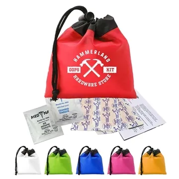 Image of 250 Custom Cinch Tote First Aid Kit 2 - FDA Compliant