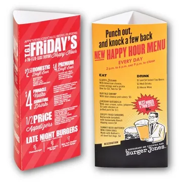 Image of 250 Promotional Large 3-Sided 11 pt. Glossy Table Tent - ...