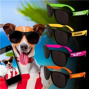 Image of 300 Customized Assorted Neon Sunglasses - Retro Style