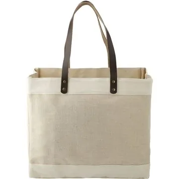 Image of 50 Custom Westover Premium Market Tote - Leather Accents