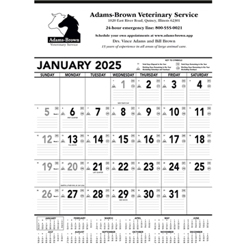 Triumph® Calendars Black & White Contractor Memo - SFI Certified