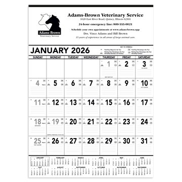 Triumph® Calendars Black & White Contractor Memo - SFI Certified