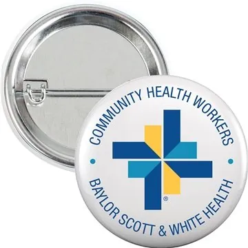 Image of 250 Promotional 1-1/4" Round Safety Pin Button - Laminate Finish