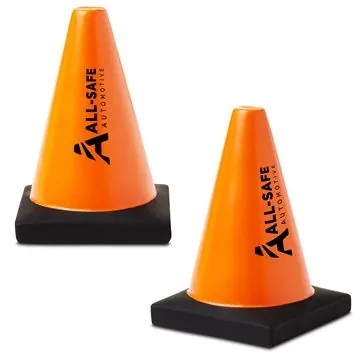 Construction Traffic Cone Shape Stress Ball - Polyurethane