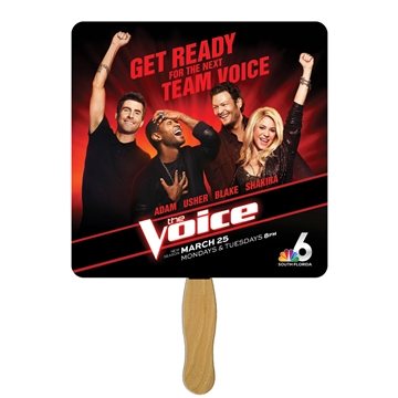 Image of 100 Promotional Square Hand Fan Full Color (1 Side) - Paper ...