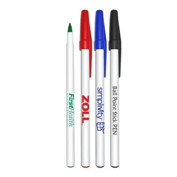 Image of 1000 Customized Round Ball Point Stick Pen - Lightweight