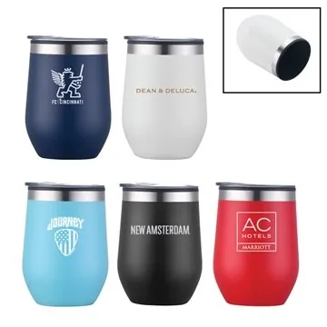 Image of 50 Customized Margaux 12 oz Double Walled Stainless Steel Stemless ...