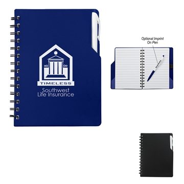 Image of 50 Custom Spiral Notebook With Pen - 100 Pages