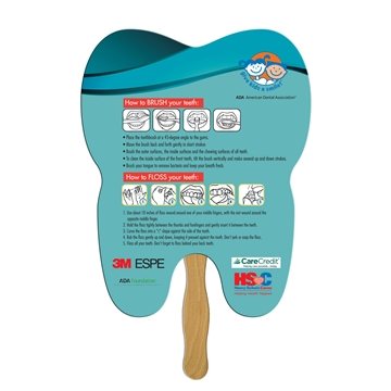 Image of 100 Customized Tooth Hand Fan Full Color (1 Side) - Paper Products ...