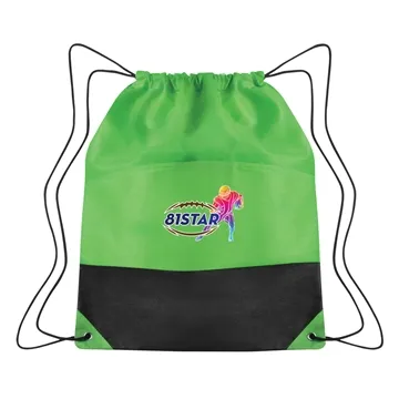Image of 150 Customized Non-Woven Two-Tone Drawstring Sports Pack - Water ...