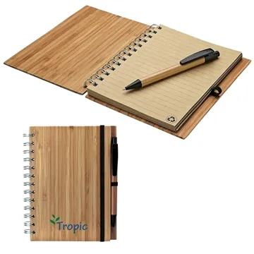 Image of 25 Customized Albany Bamboo Notebook & Pen - 80 Pages