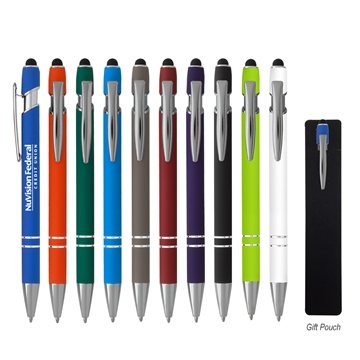Image of 100 Customized Incline Stylus Pen - Rubberized Aluminum