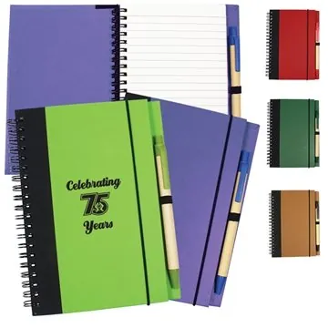 Image of 100 Customized Contrast Paperboard Eco Journal - Recycled ...
