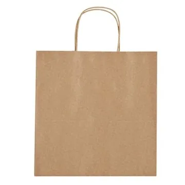 Image of 500 Custom Kraft Paper Brown Shopping Bag - 13" x 13" - Reusable