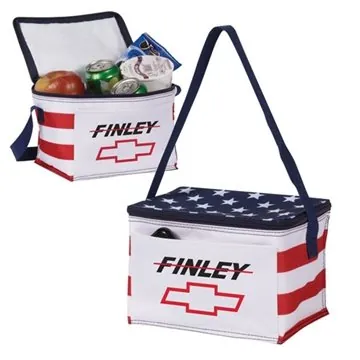 Image of 100 Customized Classic Stars & Stripes 6 Pack Cooler - Insulated