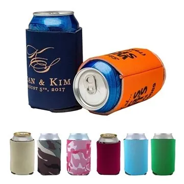 Image of 100 Promotional FoamZone Collapsible Can Cooler - Open-Cell Foam