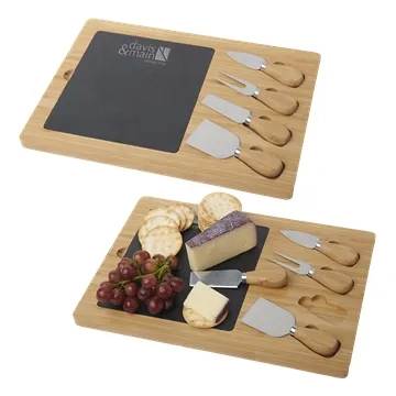 Image of 36 Promotional Slate Cheese Board Set - FDA Compliant