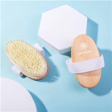 Image of 100 Custom Seascape Shower Brush - Cherry Wood & Natural Bristles