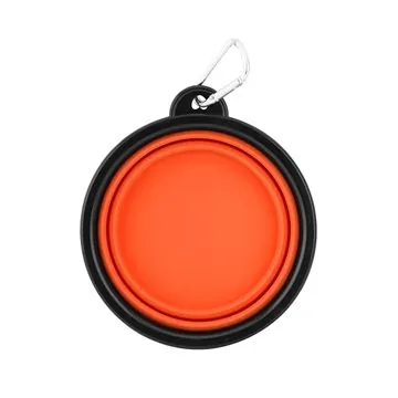 Image of 100 Custom Collapsible Silicone Pet Bowl w/Carabiner - Portable & ...