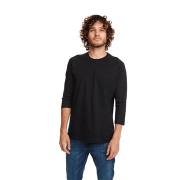 Next Level Apparel Unisex CVC Three-Quarter Sleeve Raglan Baseball T-Shirt - Cotton Blend & Pre-shrunk