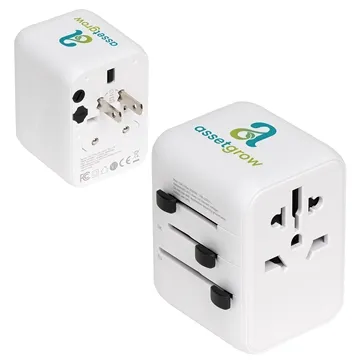 20 Promotional Pegasus Travel Adapter - Multi-Country & USB-C